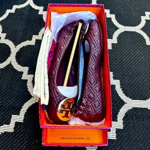 Tory Burch Quilted Minnie Nappa Leather Travel Ballet Flat Size Woman’s 7.5